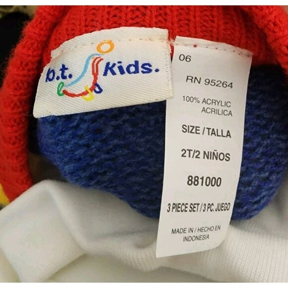 B.T. Kids Boys Sz 2T Construction Dog Work Zone Sweater White Turtleneck Set NWT - Picture 5 of 6